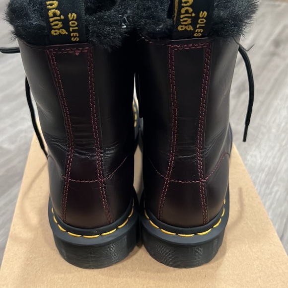 Doc Marten Serena Fur Lined Oxblood Boots - Picture 4 of 9